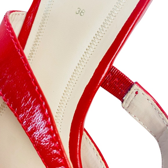 ZARA Red Flat Mules Vegan Size 38 (7.5) - Picture 3 of 9